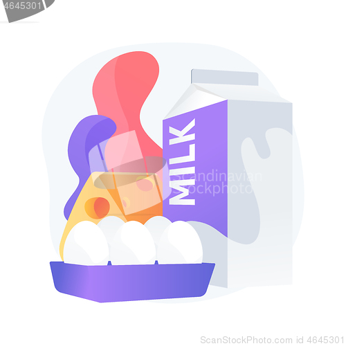 Image of Dairy products abstract concept vector illustration.