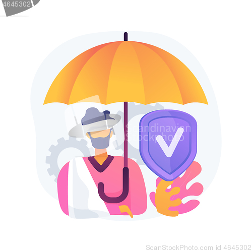 Image of Occupational accident insurance abstract concept vector illustration.