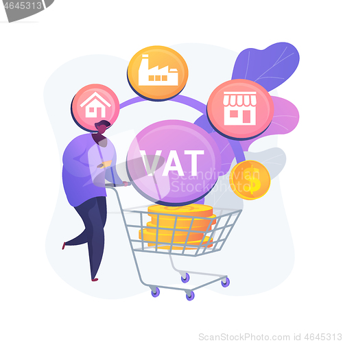 Image of Value added tax system abstract concept vector illustration.