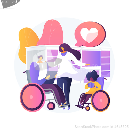 Image of Care of the disabled abstract concept vector illustration.