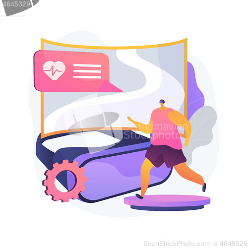 Image of VR fitness gym abstract concept vector illustration.