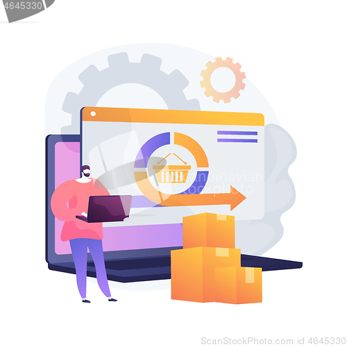 Image of Handling and order processing abstract concept vector illustration.