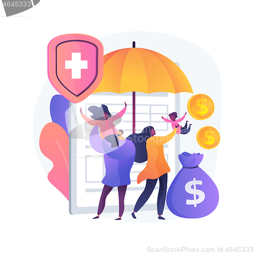 Image of Family benefit abstract concept vector illustration.