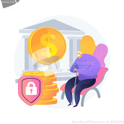 Image of Elderly financial security abstract concept vector illustration.