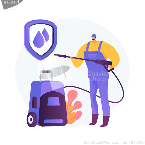 Image of Power washing abstract concept vector illustration.