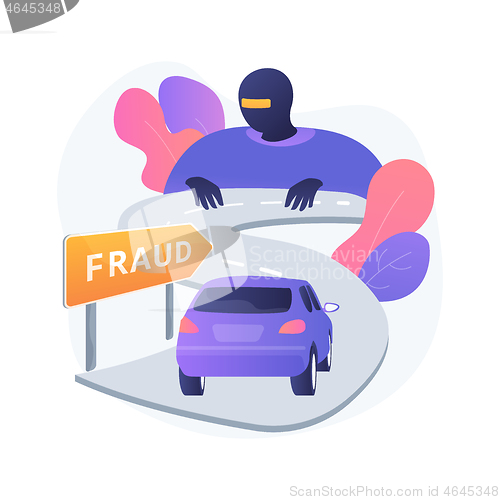 Image of Road fraud abstract concept vector illustration.