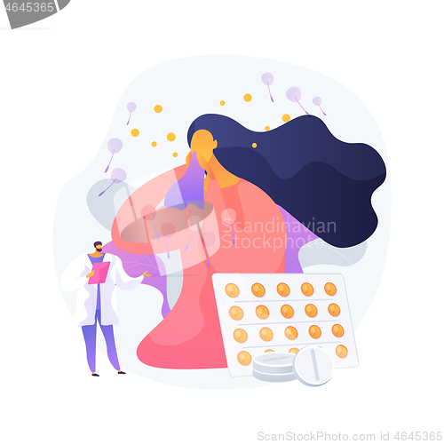 Image of Seasonal allergy abstract concept vector illustration.