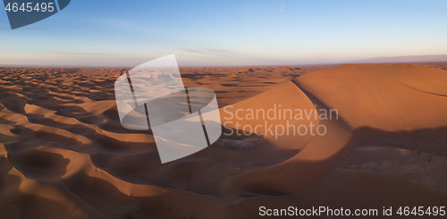 Image of Aerial view on dunes in Sahara desert