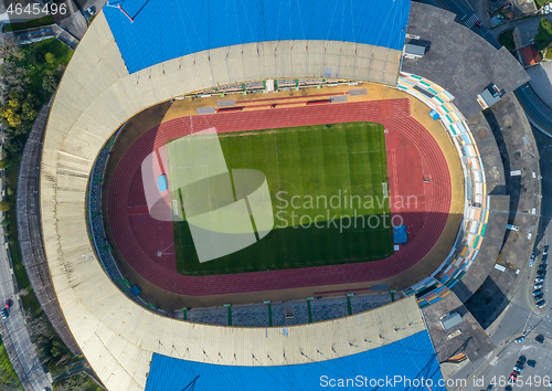 Image of Top view of football soccer stadium