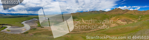 Image of Aerial landscape in Orkhon valley, Mongolia