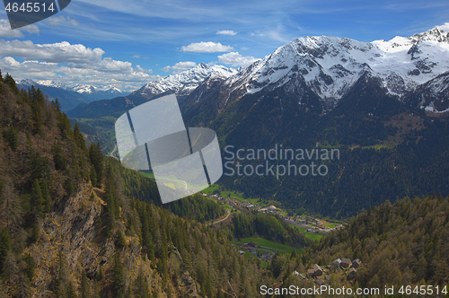 Image of Snow mountains and valley in Switzerland