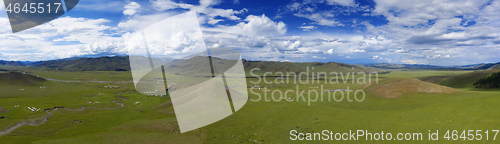 Image of Aerial landscape in Orkhon valley, Mongolia