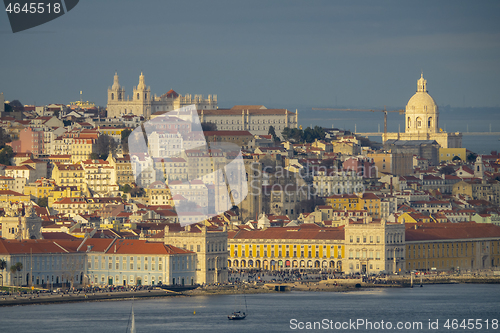 Image of Lisbon old city center at sunset