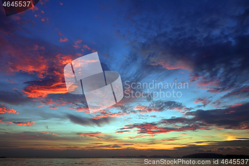 Image of Sky background after tropical sea sunset