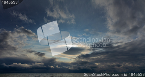 Image of stormy sky over the winter sea