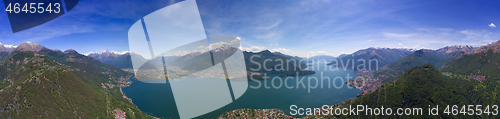 Image of Aerial panorama landscape on Como lake