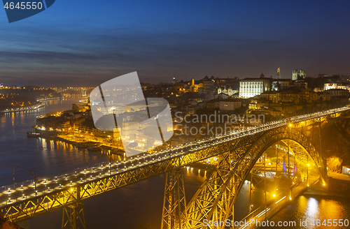 Image of Porto old town and Dom Luis Bridge