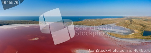 Image of Pink Chokrak lake near Black Sea