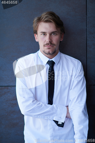 Image of portrait of startup businessman in a white shirt with a tie