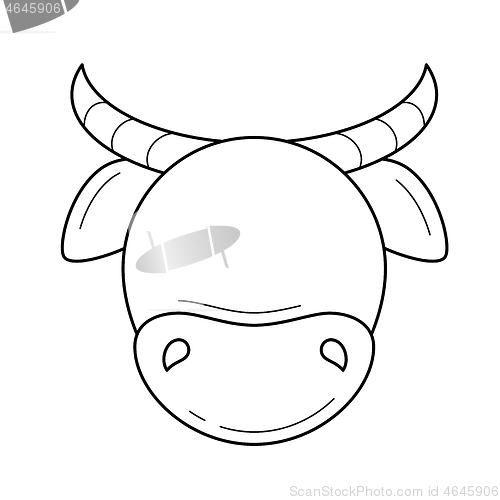 Image of Cow head vector line icon.