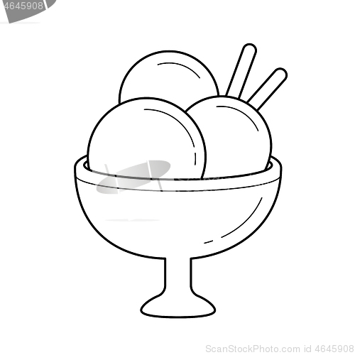 Image of Ice-cream vector line icon.