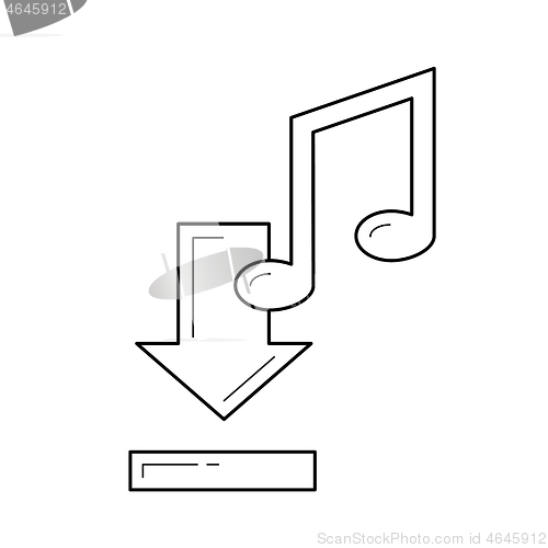 Image of Download music line icon.