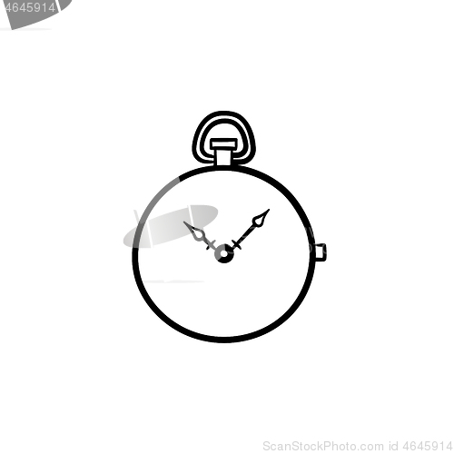 Image of Pocket watch hand drawn sketch icon.