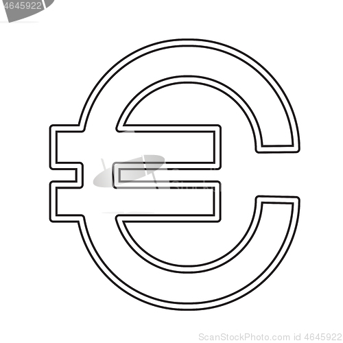 Image of Euro sign vector line icon.