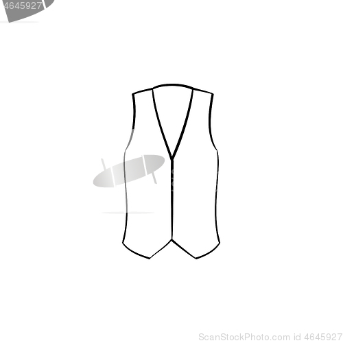 Image of Waistcoat hand drawn sketch icon.