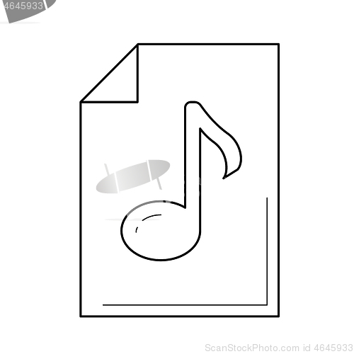 Image of Audio file line icon.