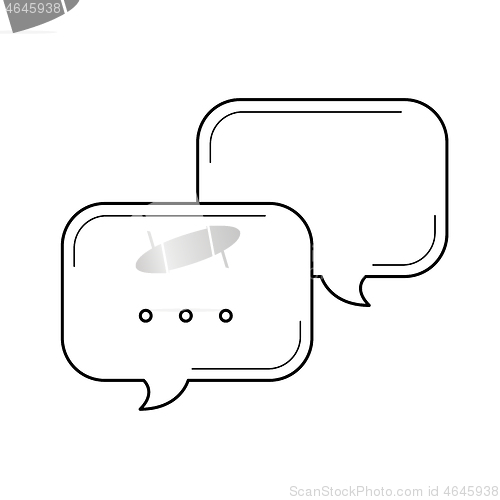 Image of Chat bubbles vector line icon.