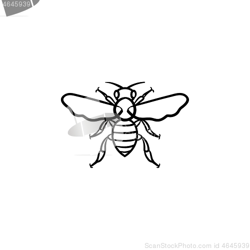 Image of Bee hand drawn sketch icon.