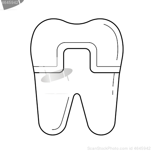 Image of Filled tooth line icon.