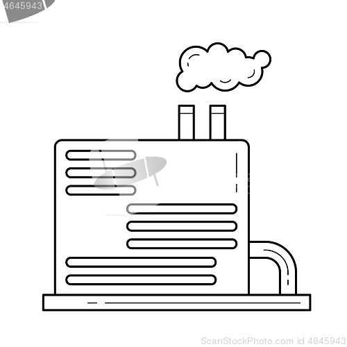 Image of Refinery plant vector line icon.