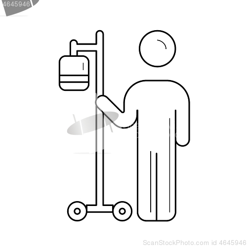 Image of Intravenous bag line icon.