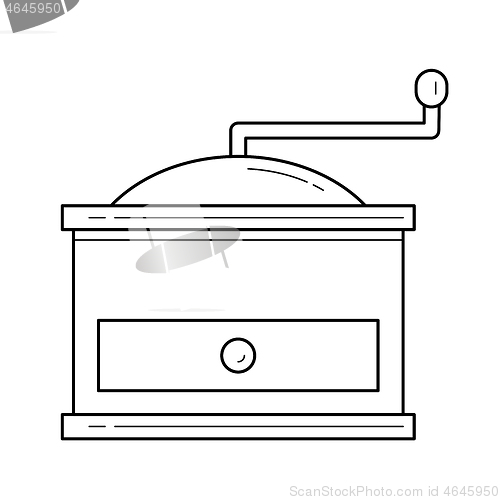 Image of Coffee grinder vector line icon.