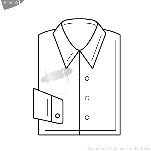 Image of Folded shirt vector line icon.