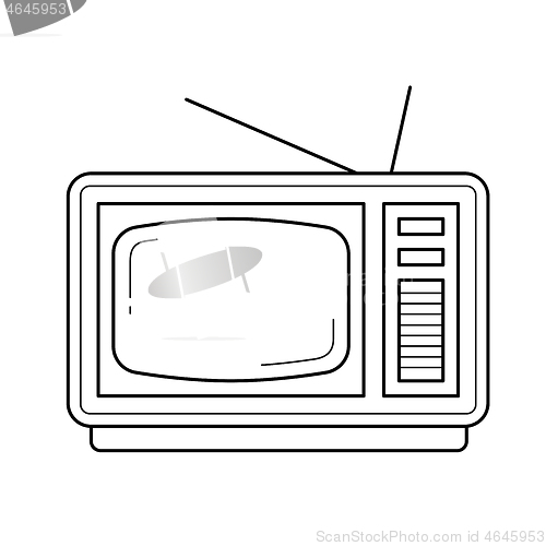 Image of Vintage TV line icon.