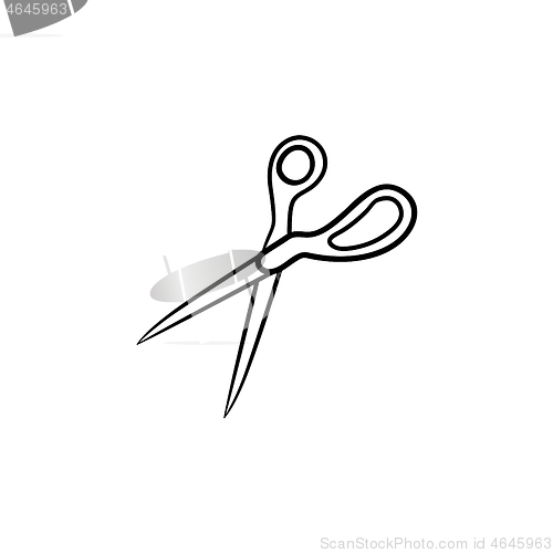 Image of Scissors hand drawn sketch icon.