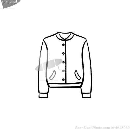 Image of Fashion jacket hand drawn sketch icon.