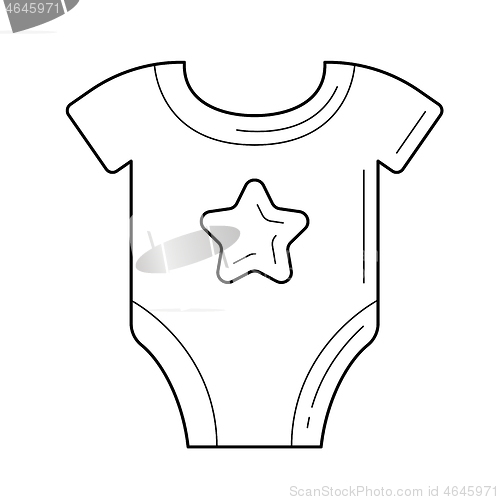 Image of Newborn bodysuit vector line icon.