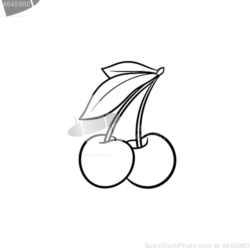 Image of Cherry hand drawn sketch icon.