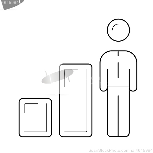 Image of Business growth vector line icon.