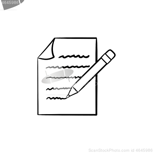 Image of Take note hand drawn sketch icon.