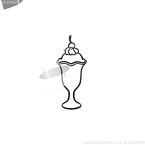 Image of Ice-cream hand drawn sketch icon.