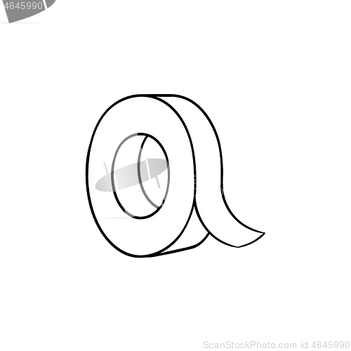 Image of Adhesive tape hand drawn sketch icon.