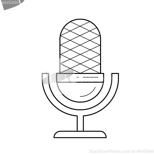 Image of Record microphone line icon.