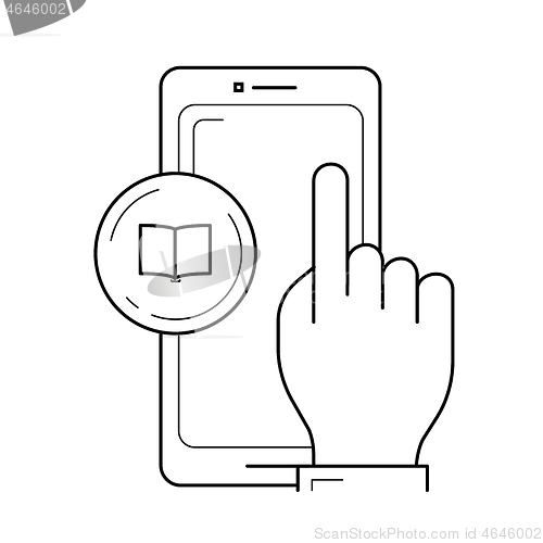 Image of Phone touchscreen vector line icon.