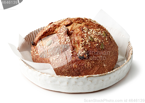 Image of freshly baked artisan bread loaf