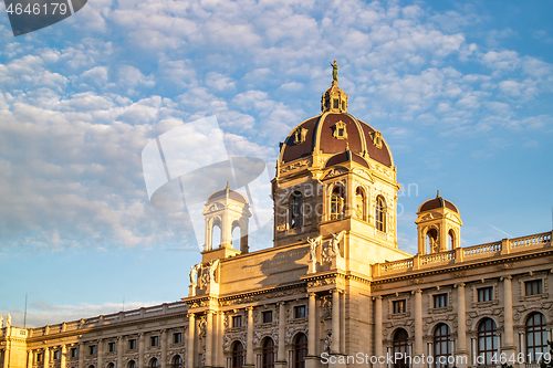 Image of Ancient building of Museum of Fine Arts in Vienna, Austria.